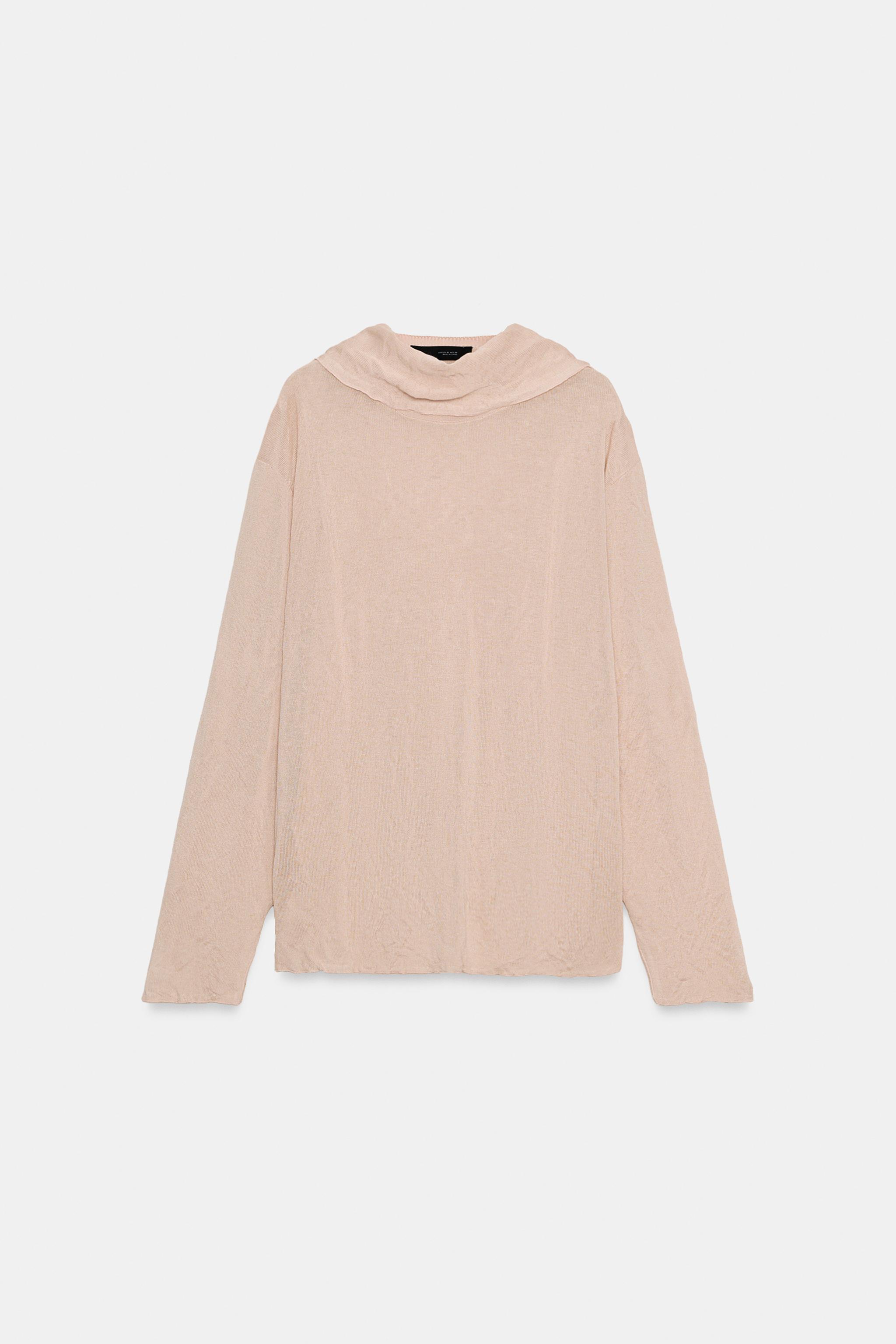 PULL EN MAILLE AVEC NŒUD ET EFFET FROISSÉ